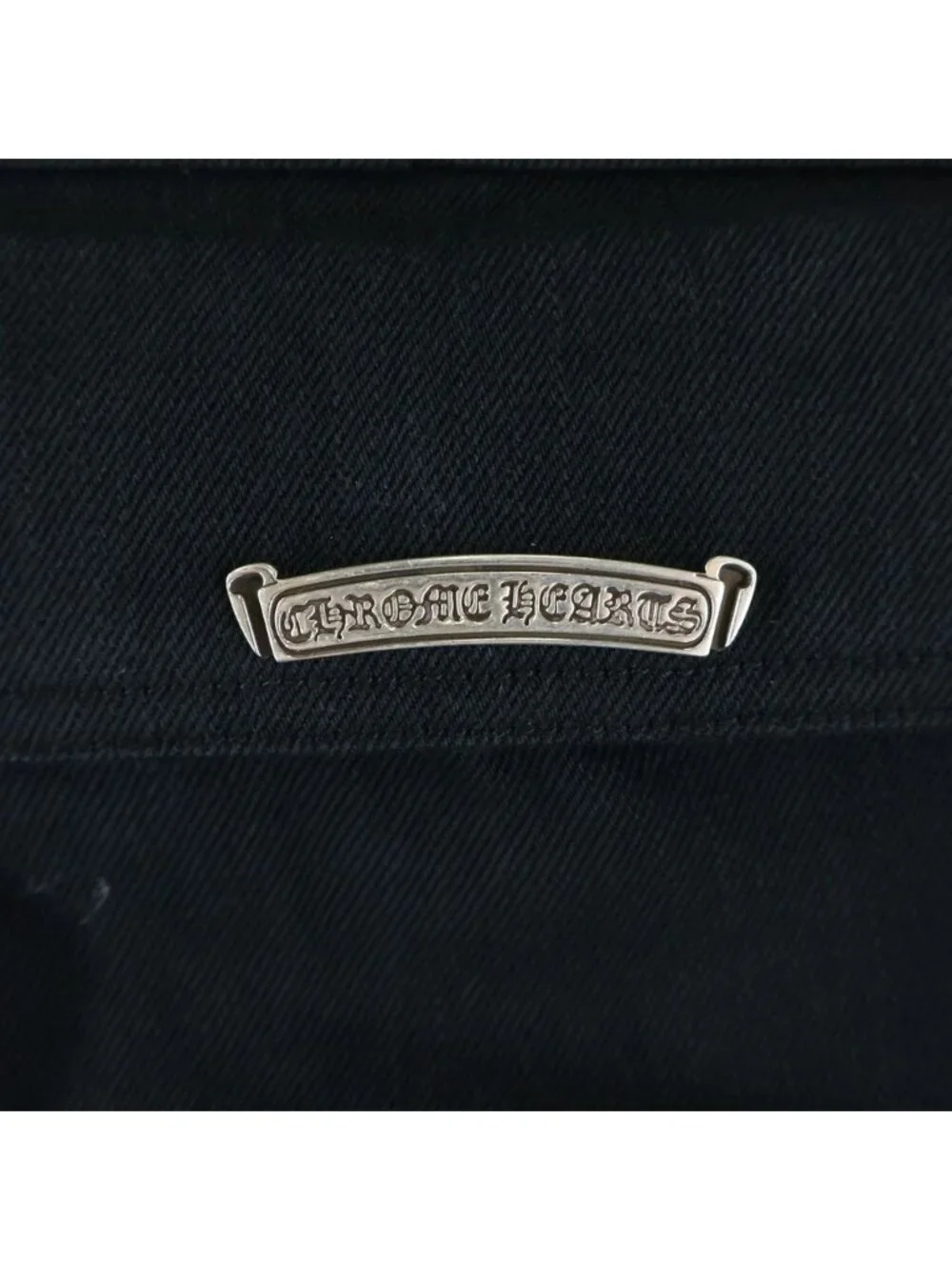 Chrome Hearts Street Sweeper Cross Button Denim Pants Black Jeans